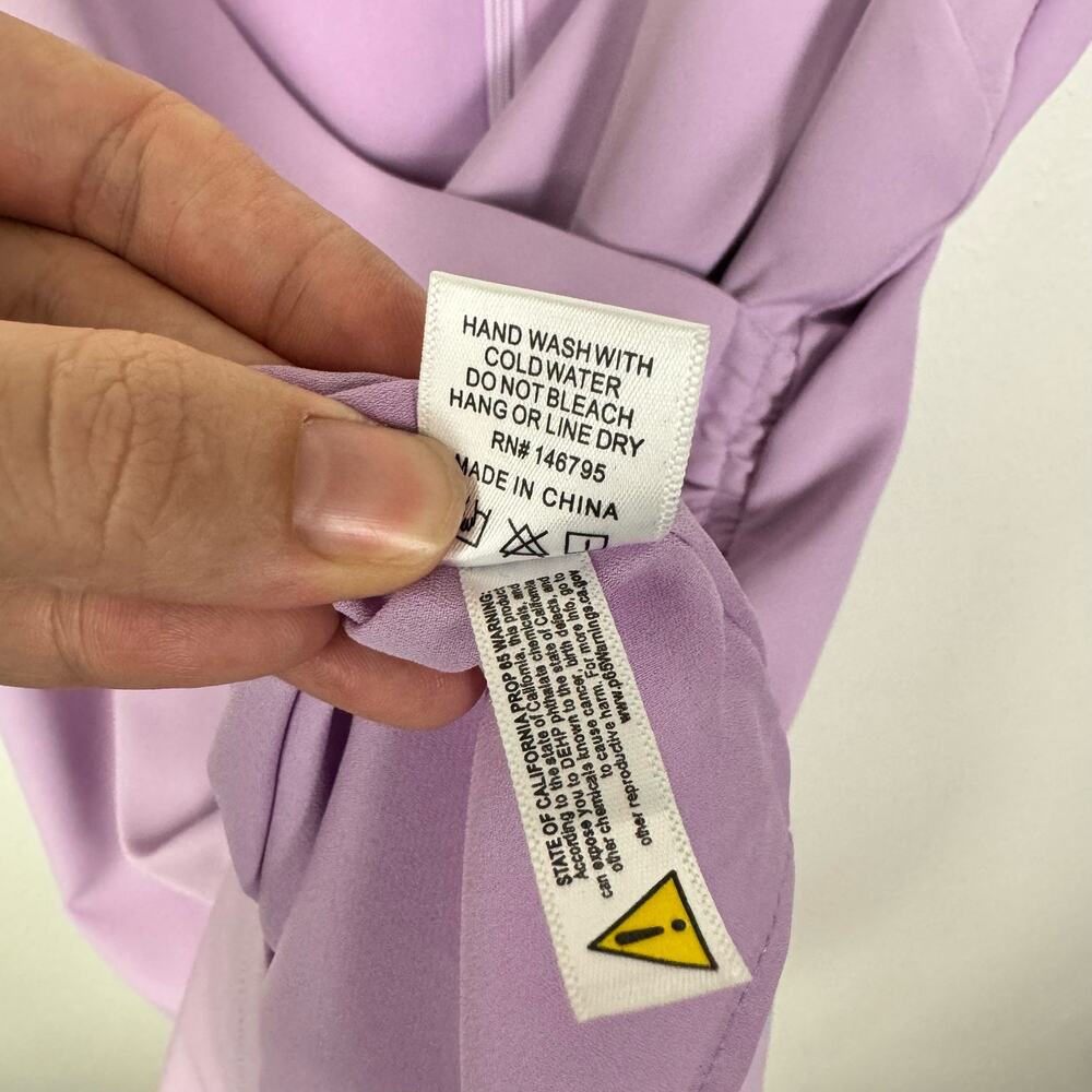 4SI3NNA | NWT Swipe Right Cassie Lilac Purple Mini Faux Wrap Dress - Picture 13 of 13